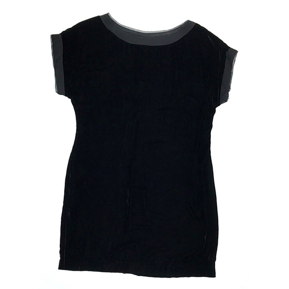 Banana Republic Black Panne Velvet Shift Dress - Picture 2 of 7